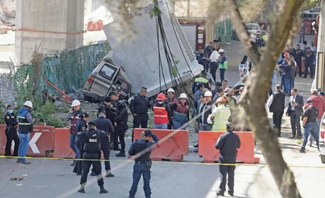 Tunden a Morena por caída de dovela del Tren Interurbano.