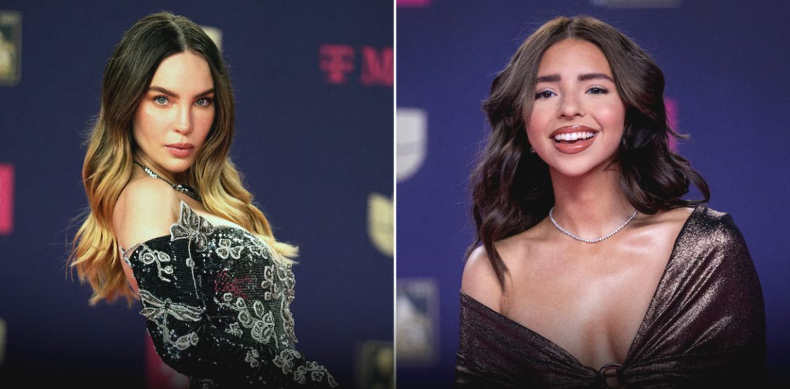 Belinda reacciona a la huida de Ángela Aguilar en Premio Lo Nuestro