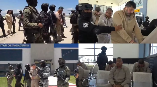 Esposados y cabizbajos: Revelan videos inéditos del traslado de 26 reos mexicanos a EEUU