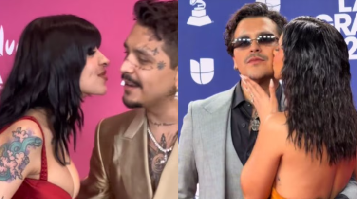 Comparan actitud de Christian Nodal con Ángela Aguilar y Cazzu tras evitar beso en alfombra roja