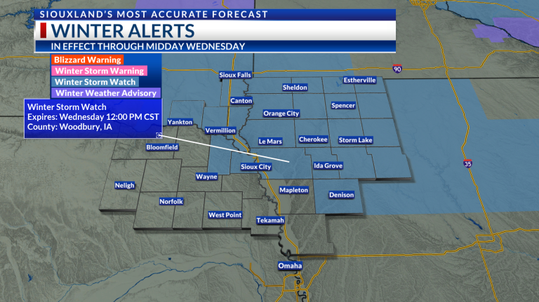 8 de diciembre PM: Otra tormenta invernal posible para Siouxland esta semana