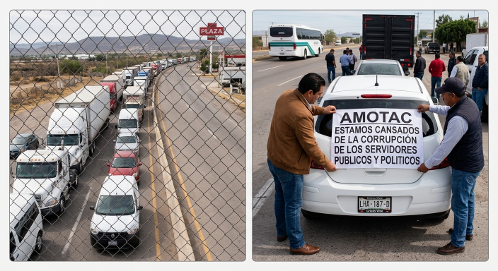 Transportistas de AMOTAC bloquean carreteras en varios estados pese a acuerdo con la SEGOB de libre tránsito este 24 de junio